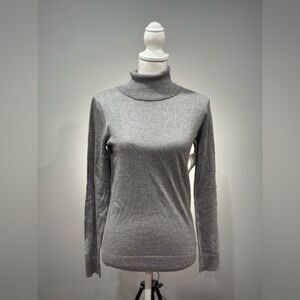 SALE! Silver Calvin Klein Lightweight Turtleneck Sweater Size S NWT